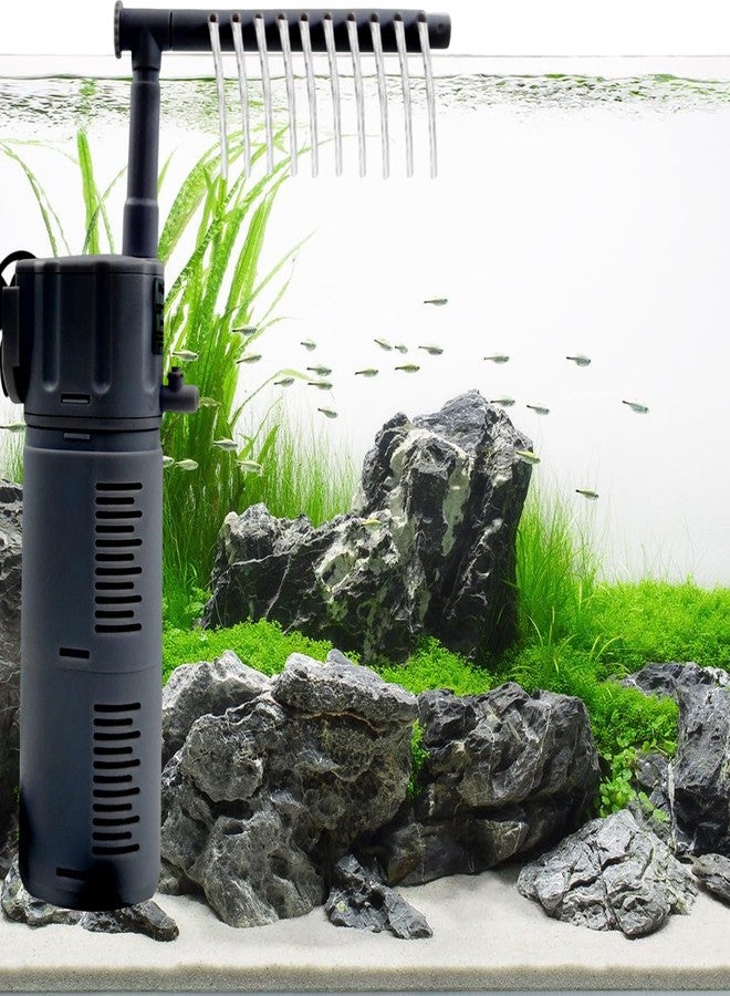 colourful فلتر حوض السمك الملون - 6 في 1 على شكل نافورة | مضخة ترشيح غاطسة متعددة الوظائف | شلال | مطر | فلتر فعال وهادئ لأحواض السمك (BL-99E | أسود | 18 واط | 1000 لتر/ساعة) - Image 1